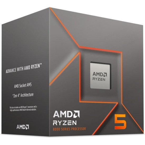 Procesador AMD Ryzen 5 8400F, 6 Núcleos, 4.2 Ghz - 4.7 Ghz, Sin Gráficos, Cache 22 Mb, 100-100001591BOX