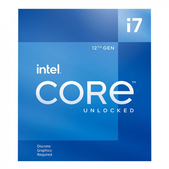 Procesador Intel Core i7 12700KF, 12 Núcleos, 2.7 Ghz - 5.0 Ghz, Sin Gráficos, Cache 25Mb, BX8071512700KF