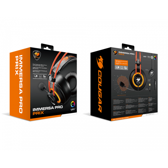 Diadema Cougar Inmersa Pro Prix Black/Orange USB