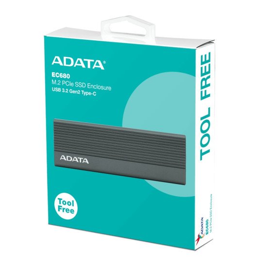 Gabinete Externo para M.2 PCIe NVMe / SATA Adata EC680, USB 3.2