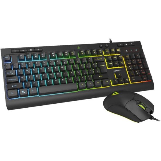 Kit Teclado y Mouse Acteck Creator Aurean Pro MK477G, Diseño Gamer, RGB, alámbrico USB