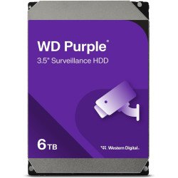 Disco Duro Interno Western Digital Purple DVR, 6Tb, 5400 RPM, Sata 6Gb/s, 256 Mb, WD64PURZ, Nuevo