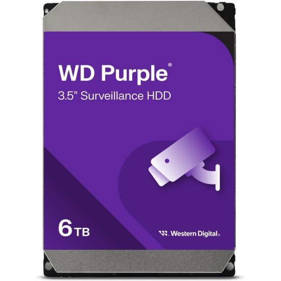 Disco Duro Interno Western Digital Purple DVR, 6Tb, 5400 RPM, Sata 6Gb/s, 256 Mb, WD64PURZ, Nuevo Disco Duro Interno Western Digital Purple DVR, 6Tb, 5400 RPM, Sata 6Gb/s, 256 Mb, WD64PURZ, Nuevo