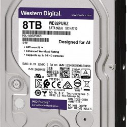 Disco Duro Interno Western Digital Purple DVR, 8Tb, 5400 RPM, Sata 6Gb/s, 128 Mb, WD84PURZ, Nuevo