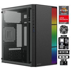 Computadora Escritorio AMD Ryzen 5 5600G + Ram 8Gb + M.2 1Tb + Gabinete RGB