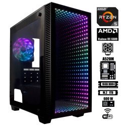 Computadora Escritorio AMD Ryzen 5 5600X + Ram 16Gb + M.2 1Tb + Radeon RX 6600 8Gb + Wi-Fi + Gabinete Mirror