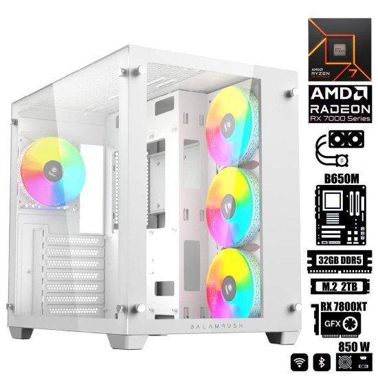 Computadora Escritorio AMD Ryzen 7 7700X + Ram 32Gb DDR5 + M.2 2Tb + Radeon RX 7800XT 16Gb + Wi-Fi 6E & Bluetooth