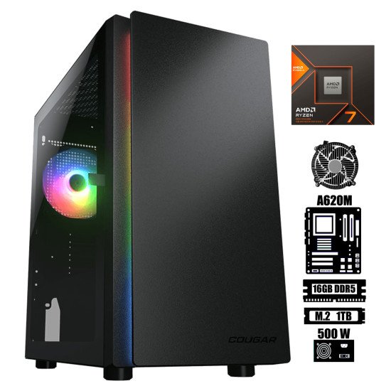 Computadora Escritorio AMD Ryzen 7 8700G + Radeon 780M + Ram 16Gb DDR5 + M.2 1Tb