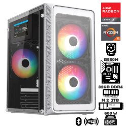 Computadora Escritorio AMD Ryzen 5 5600GT + Ram 32Gb + M.2 1Tb + Wi-Fi & Bluetooth + Gabinete 3 Ventiladores RGB
