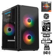 Computadora Escritorio AMD Ryzen 7 5700G + Ram 16Gb + M.2 1TB + Wi-Fi + Gabinete 3 Ventiladores RGB