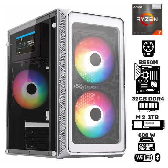 Computadora Escritorio AMD Ryzen 7 5700G + Disipador RGB + Ram Dual 32Gb + M.2 1TB + Wi-Fi Bluetooth Computadora Escritorio AMD Ryzen 7 5700G + Disipador RGB + Ram Dual 32Gb + M.2 1TB + Wi-Fi Bluetooth