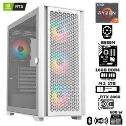 Computadora Escritorio AMD Ryzen 7 5700X + Geforce RTX 3060 + Ram 16Gb + M.2 1Tb + WI-FI & Bluetooth