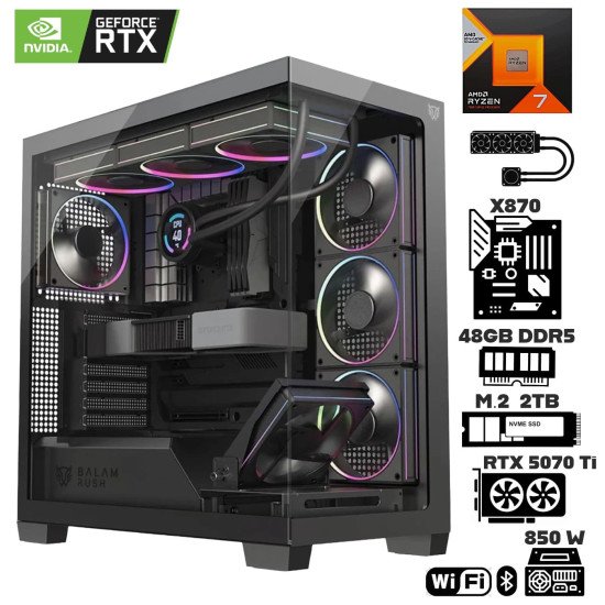 Computadora Escritorio AMD Ryzen 7 7800X3D + Ram 48Gb DDR5 + M.2 2Tb + Geforce RTX 5070 Ti + Wi-Fi Bluetooth