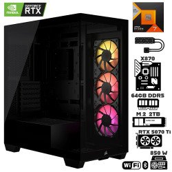 Computadora Escritorio AMD Ryzen 7 7800X3D + Ram 64Gb DDR5 + M.2 2Tb + Geforce RTX 5070 Ti + Wi-Fi Bluetooth