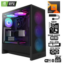 Computadora Escritorio AMD Ryzen 7 7800X3D + Ram 32Gb DDR5 + M.2 2Tb + RTX 5070 + Wi-Fi Bluetooth