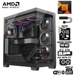 Computadora Escritorio AMD Ryzen 7 7800X3D + Ram 48Gb DDR5 + M.2 2Tb + Radeon RX 9070 XT + Wi-Fi Bluetooth