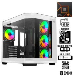 Computadora Escritorio AMD Ryzen 9 7900 + E. Liquido + Rog Strix B650E-F + Ram Dual 64Gb DDR5 + M.2 2Tb + Wi-Fi Bluetooth