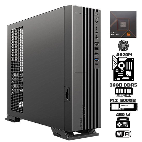 Computadora Escritorio AMD Ryzen 5 8500G + Radeon 740M + Ram 16Gb DDR5 + M.2 500Gb + Wi-Fi