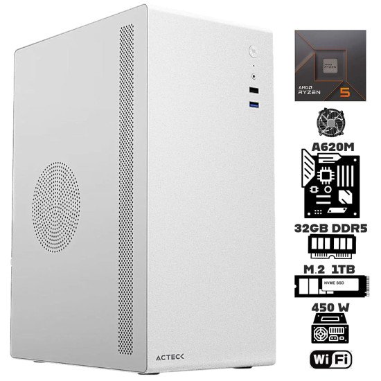 Computadora Escritorio AMD Ryzen 5 8500G + Radeon 740M + Ram 32Gb DDR5 + M.2 1Tb + Wi-Fi Computadora Escritorio AMD Ryzen 5 8500G + Radeon 740M + Ram 32Gb DDR5 + M.2 1Tb + Wi-Fi