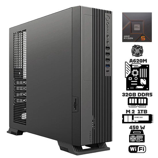 Computadora Escritorio AMD Ryzen 5 8500G + Radeon 740M + Ram 32Gb DDR5 + M.2 1Tb + Wi-Fi