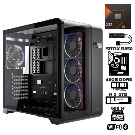 Computadora Escritorio AMD Ryzen 5 8600G + Radeon 760M + E. Liquido + Strix B850-F + Ram 48Gb DDR5 + M.2 2Tb + Wi-Fi Bluetooth