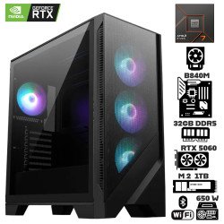 Computadora Escritorio AMD Ryzen 7 8700F + Ram 32Gb DDR5 + M.2 1Tb + Geforce RTX 5060 + Wi-Fi Bluetooth