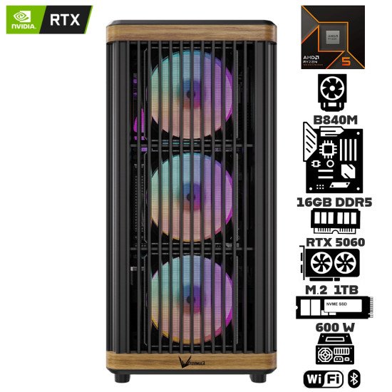 Computadora Escritorio AMD Ryzen 5 9600X + Ram 16Gb DDR5 + M.2 1Tb + Geforce RTX 5060 +  Wi-Fi 6E & Bluetooth