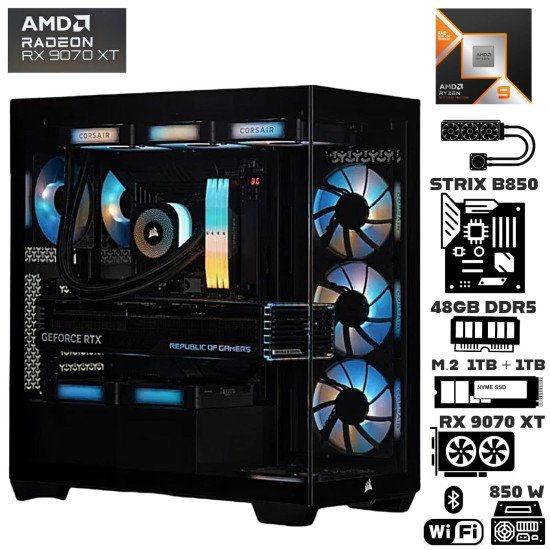 Computadora Escritorio AMD Ryzen 9 9900X3D + Ram 48Gb DDR5 + M.2 2Tb + Radeon RX 9070 XT + Wi-Fi 7 Bluetooth Computadora Escritorio AMD Ryzen 9 9900X3D + Ram 48Gb DDR5 + M.2 2Tb + Radeon RX 9070 XT + Wi-Fi 7 Bluetooth