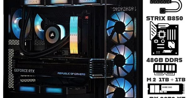 Computadora Escritorio AMD Ryzen 9 9900X3D + Ram 48Gb DDR5 + M.2 2Tb ...