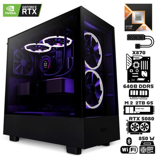 Computadora Escritorio AMD Ryzen 9 9950X3D + Ram 64Gb DDR5 + M.2 2Tb + Geforce RTX 5080 + Wi-Fi Bluetooth Computadora Escritorio AMD Ryzen 9 9950X3D + Ram 64Gb DDR5 + M.2 2Tb + Geforce RTX 5080 + Wi-Fi Bluetooth
