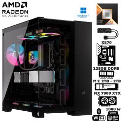 Computadora Escritorio AMD Ryzen 9 9950X3D + Ram 128Gb DDR5 + M.2 4Tb + Radeon RX 7900 XTX 24Gb + Wi-Fi Bluetooth