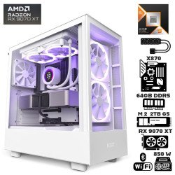 Computadora Escritorio AMD Ryzen 9 9950X3D + Ram 64Gb DDR5 + M.2 2Tb + Radeon RX 9070 XT + Wi-Fi Bluetooth