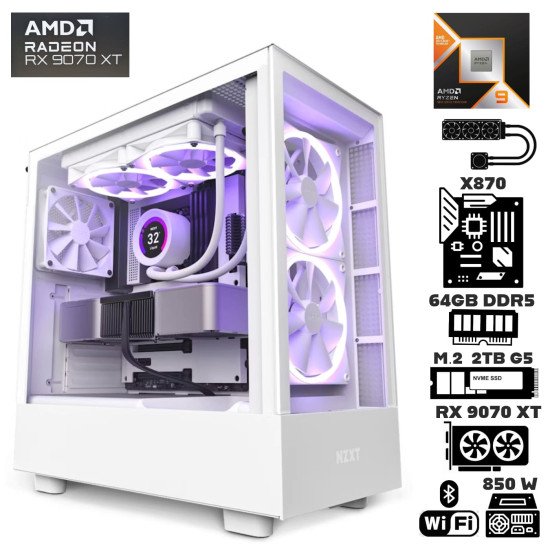 Computadora Escritorio AMD Ryzen 9 9950X3D + Ram 64Gb DDR5 + M.2 2Tb + Radeon RX 9070 XT + Wi-Fi Bluetooth Computadora Escritorio AMD Ryzen 9 9950X3D + Ram 64Gb DDR5 + M.2 2Tb + Radeon RX 9070 XT + Wi-Fi Bluetooth
