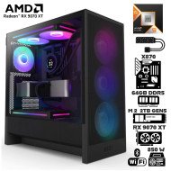 Computadora Escritorio AMD Ryzen 9 9950X3D + Ram 64Gb DDR5 + M.2 2Tb + Radeon RX 9070 XT + Wi-Fi Bluetooth