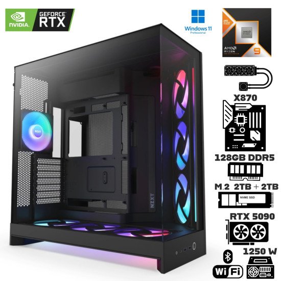 Computadora Escritorio AMD Ryzen 9 9950X3D + Ram 128Gb DDR5 + M.2 4Tb + Geforce RTX 5090 + Wi-Fi Bluetooth