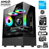 Computadora Escritorio Intel Core i3 12100F + Ram 16Gb + M.2 1Tb + Radeon RX 7600 + Wi-Fi