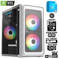 Computadora Escritorio Intel Core i3 14100F + Ram 16Gb DDR5 + M.2 500Gb + Geforce RTX 3050 6Gb + Wi-Fi