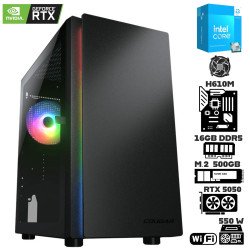 Computadora Escritorio Intel Core i3 14100F + Ram 16Gb DDR5 + M.2 500Gb + Geforce RTX 5050 + Wi-Fi