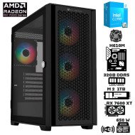 Computadora Escritorio Intel Core i3 14100F + Ram 32Gb DDR5 + M.2 1Tb + Radeon RX 7600 XT 16Gb + Wi-Fi