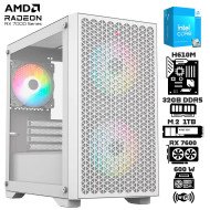Computadora Escritorio Intel Core i3 14100F + Ram 32Gb DDR5 + M.2 1Tb + Radeon RX 7600 8Gb + Wi-Fi