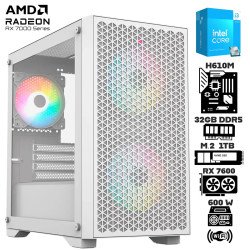 Computadora Escritorio Intel Core i3 14100F + Ram 32Gb DDR5 + M.2 1Tb + Radeon RX 7600 8Gb + Wi-Fi