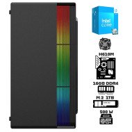Computadora Escritorio Intel Core i3 14100 + Ram 16Gb DDR4 + M.2 1Tb + Gabinete RGB 500W