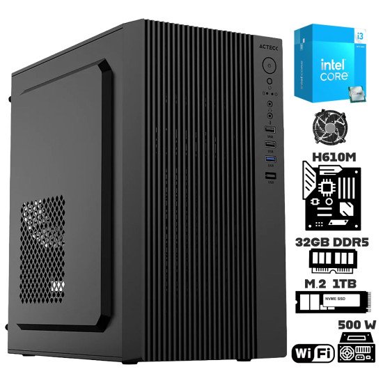 Computadora Escritorio Intel Core i3 14100 + Ram 32Gb DDR5 + M.2 1Tb + Wi-Fi