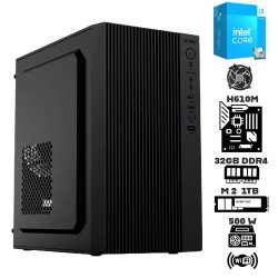 Computadora Escritorio Intel Core i3 14100 + Ram 32Gb DDR4 + M.2 1Tb + Wi-Fi + Gabinete Zenith Usb 3.0 500 Watts