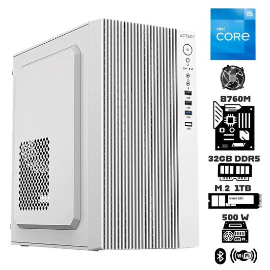 Computadora Escritorio Intel Core i5 12400 + Ram 32Gb DDR5 + M.2 1Tb + Wi-Fi Bluetooth Computadora Escritorio Intel Core i5 12400 + Ram 32Gb DDR5 + M.2 1Tb + Wi-Fi Bluetooth