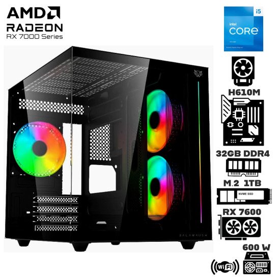 Computadora Escritorio Intel Core i5 13400F + Ram 32Gb + M.2 1Tb + Radeon RX 7600 + Wi-Fi Computadora Escritorio Intel Core i5 13400F + Ram 32Gb + M.2 1Tb + Radeon RX 7600 + Wi-Fi