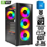 Computadora Escritorio Intel Core i5 14400 + Ram 32Gb DDR4 + M.2 1Tb + RTX 5060 + Wi-Fi Bluetooth