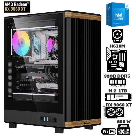 Computadora Escritorio Intel Core i5 14400F + Ram 32Gb DDR5 + M.2 1Tb + RX 9060 XT 8G + Wi-Fi Computadora Escritorio Intel Core i5 14400F + Ram 32Gb DDR5 + M.2 1Tb + RX 9060 XT 8G + Wi-Fi