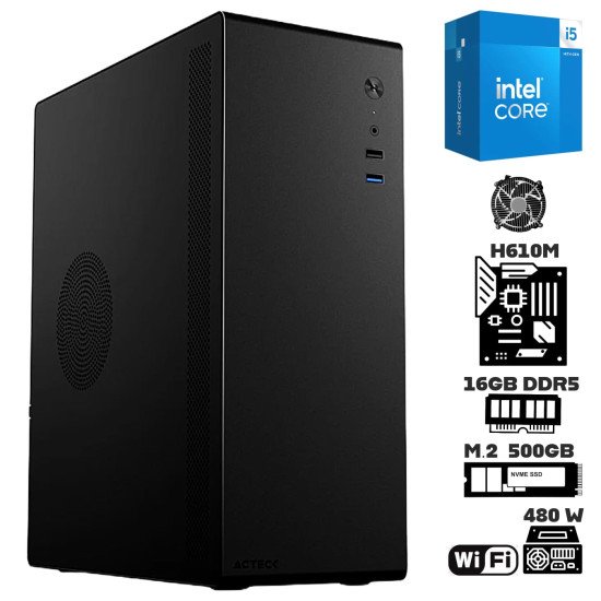 Computadora Escritorio Intel Core i5 14400 + Ram 16Gb DDR5 + M.2 500Gb + Wi-Fi