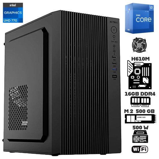 Computadora Escritorio Intel Core i7 12700 + Ram 16Gb DDR4 + M.2 500Gb + Wi-Fi